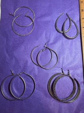 Hoop Earrings Sets - 5 pairs